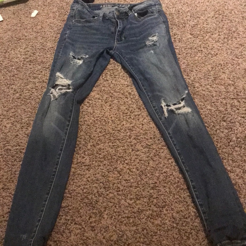 AE distressed skinny jeans